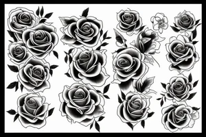 Surreal roses tattoo idea