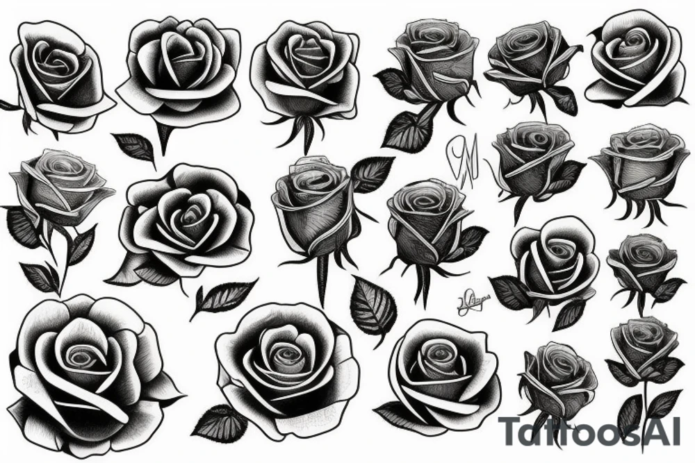 Surreal roses tattoo idea
