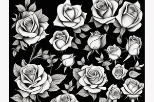 Surreal bouquet of roses tattoo idea