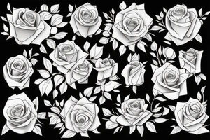 Surreal bouquet of roses tattoo idea
