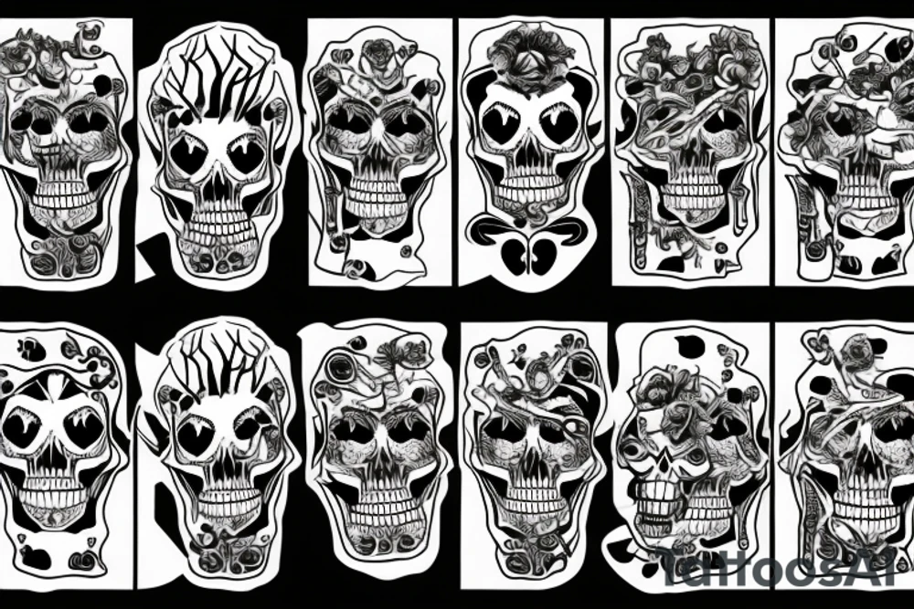 Screaming skeleton tattoo idea
