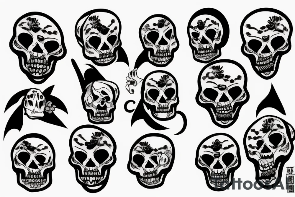 Screaming skeleton tattoo idea