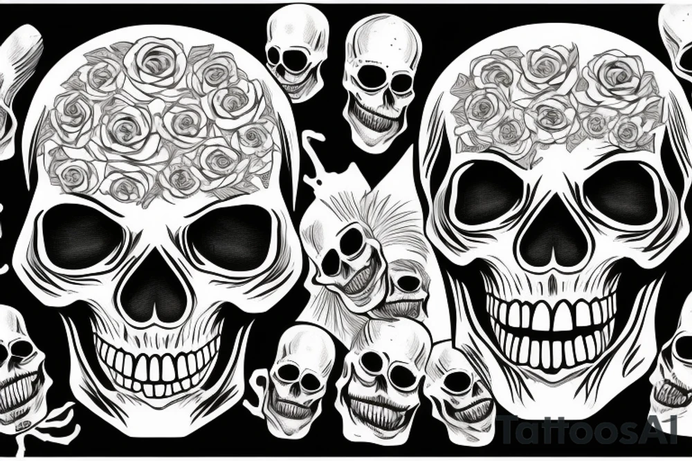 Screaming skeleton tattoo idea