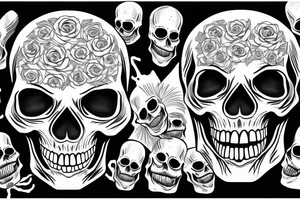 Screaming skeleton tattoo idea