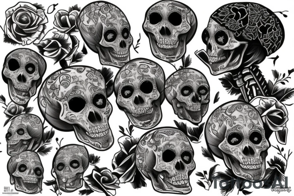 Screaming skeleton tattoo idea
