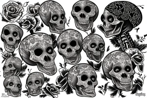 Screaming skeleton tattoo idea