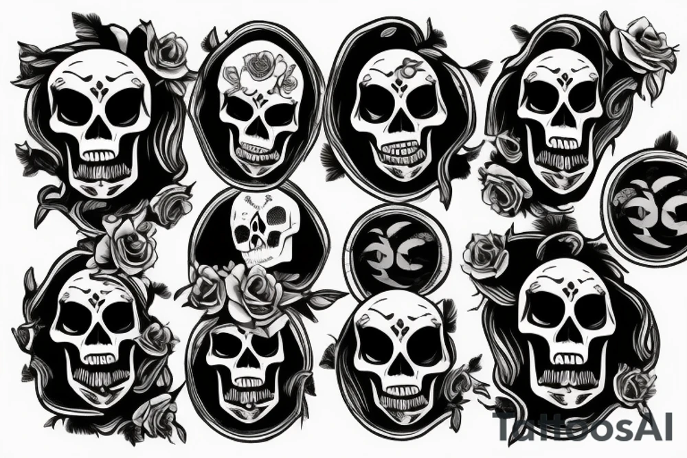 Screaming skeleton tattoo idea