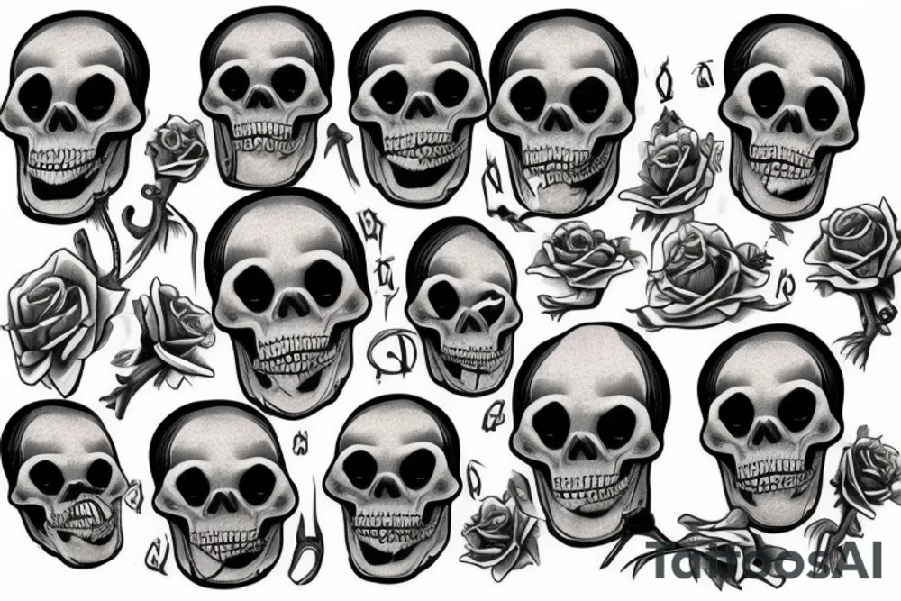 Screaming skeleton tattoo idea