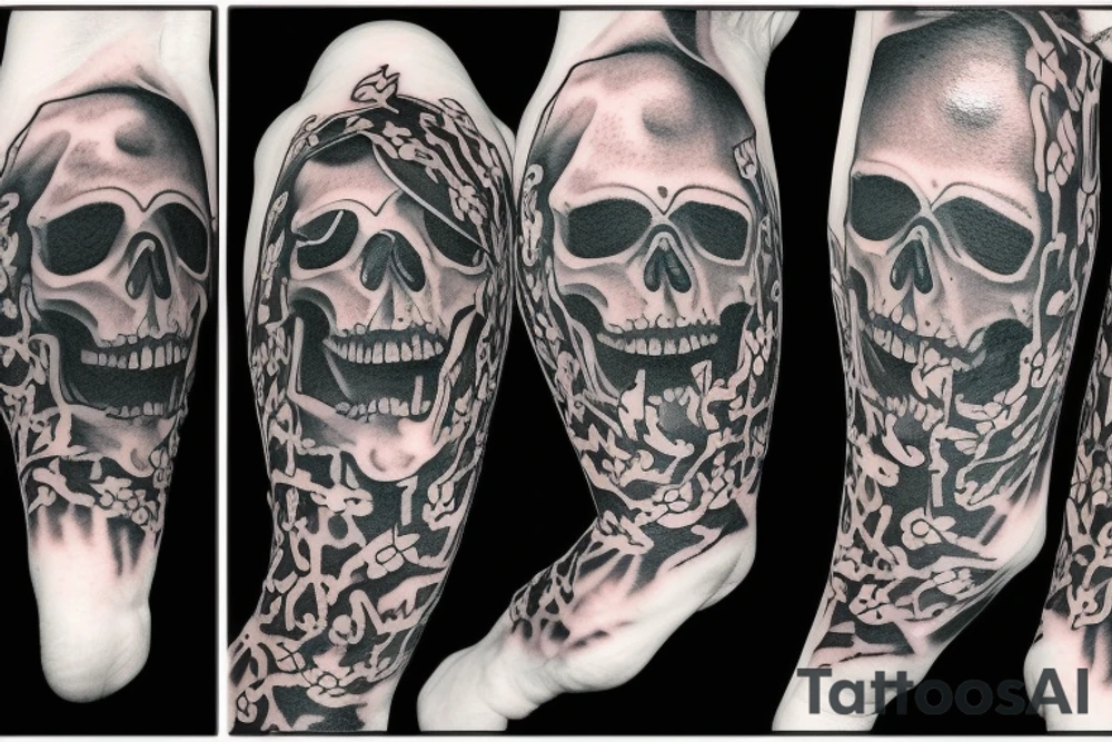 Screaming skeleton tattoo idea