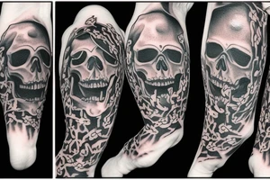 Screaming skeleton tattoo idea
