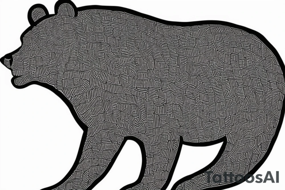 Bear with a razor blade tattoo idea