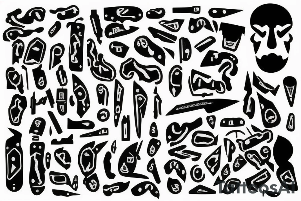 An razor blade with suicide thoughts tattoo idea