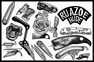 An razor blade with suicide thoughts tattoo idea