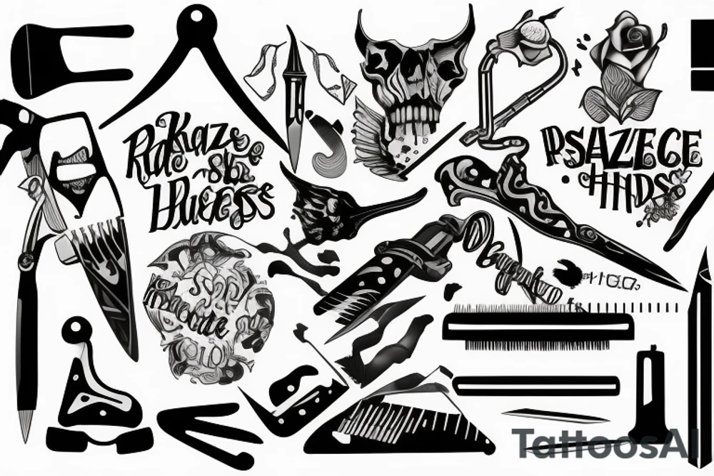 An razor blade with suicide thoughts tattoo idea