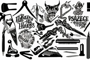 An razor blade with suicide thoughts tattoo idea