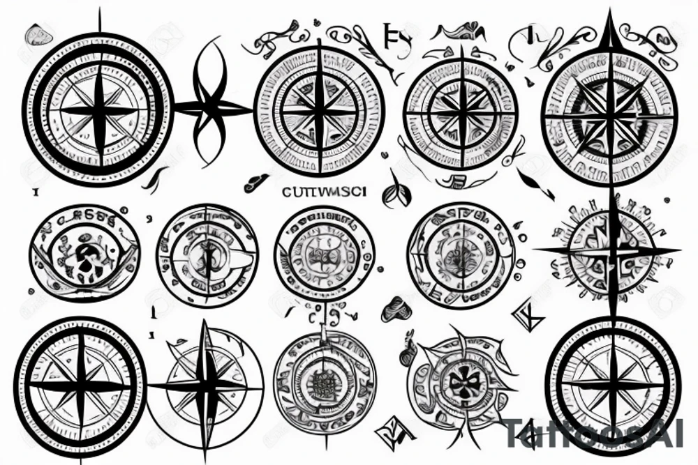 Compass with lithuania tattoo idea
