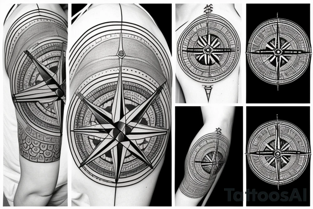 Compass with lithuania tattoo idea