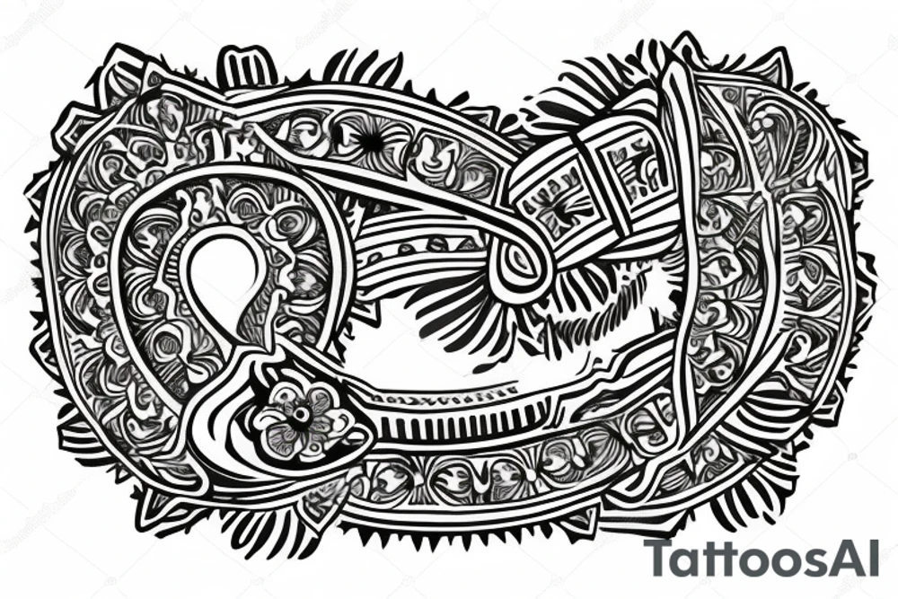 Ukrainian ornament for a tattoo on the hand in the form of a bracelet tattoo idea
