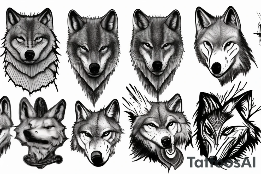 Dead, wolf, raven , dead tattoo idea