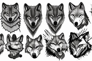 Dead, wolf, raven , dead tattoo idea