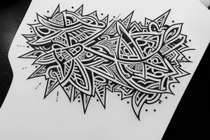 black work tattoo lettering tattoo idea