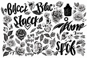 black work tattoo lettering tattoo idea