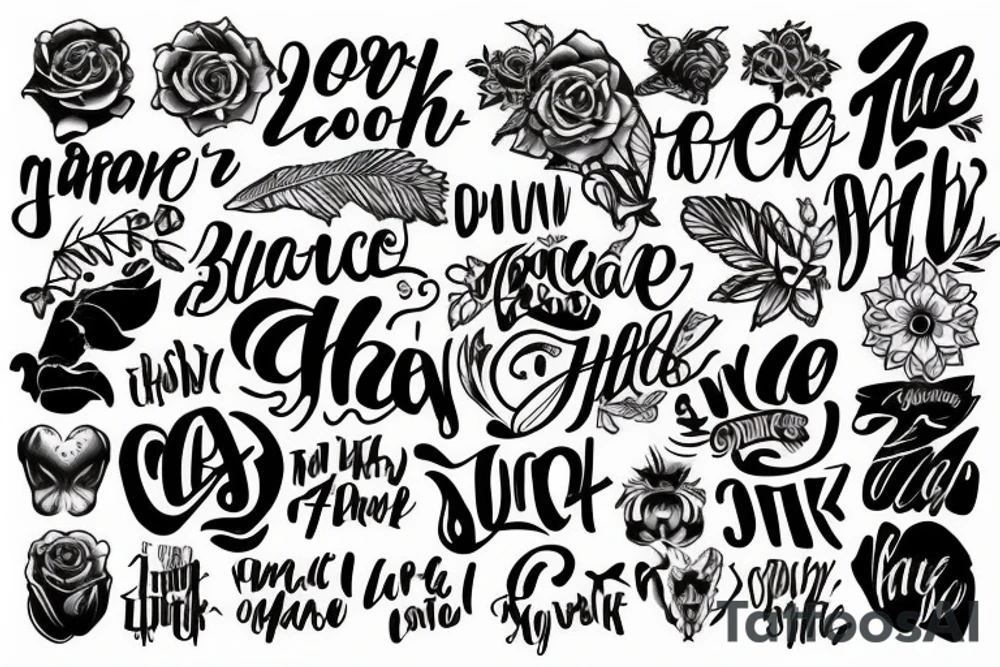 black work tattoo lettering tattoo idea