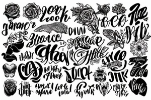 black work tattoo lettering tattoo idea