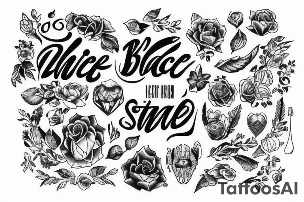 black work tattoo lettering tattoo idea