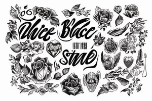 black work tattoo lettering tattoo idea