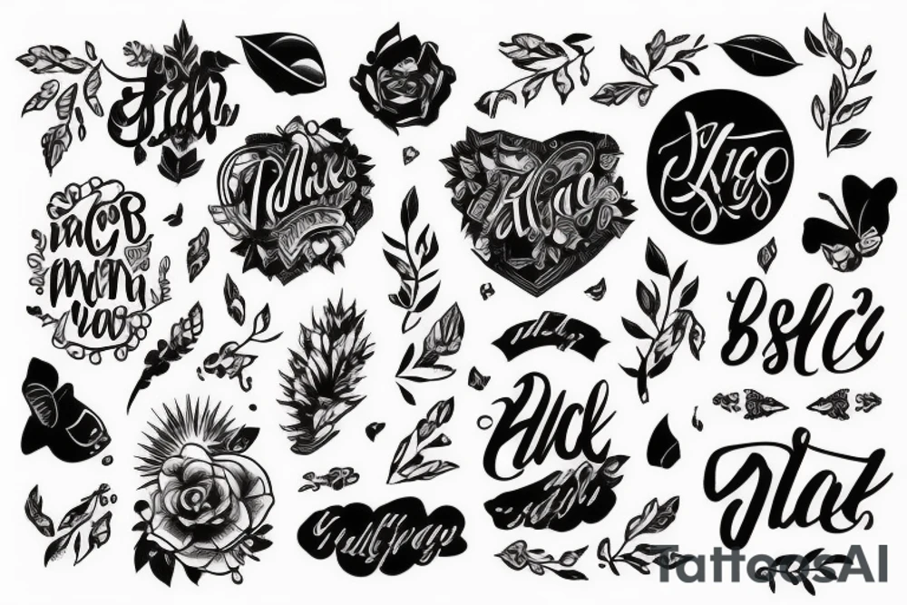 black work tattoo lettering tattoo idea