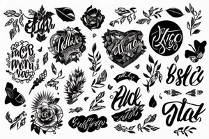 black work tattoo lettering tattoo idea