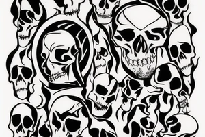 Skull with fire in the head tattoo idea