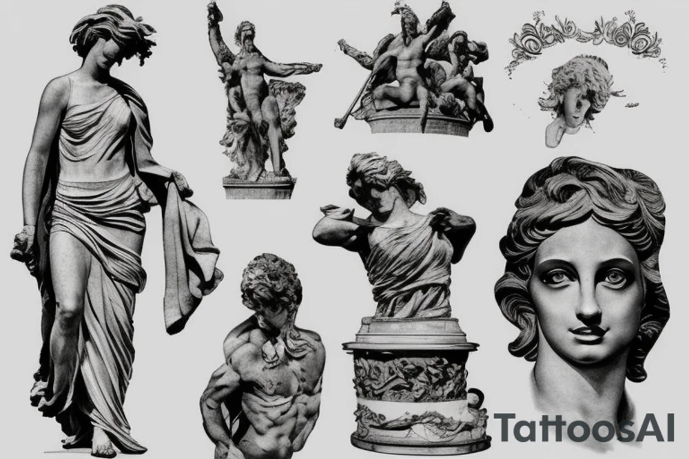 rome statue tattoo idea