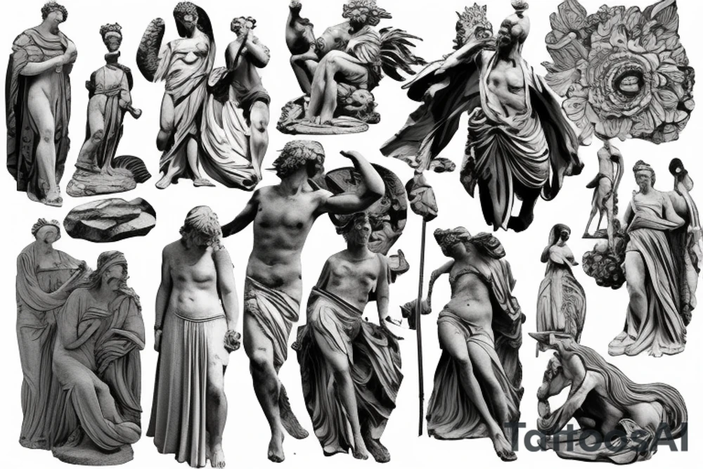 rome statue tattoo idea