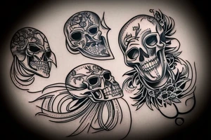 arm tattoo with bmw rastalion skulls tattoo idea