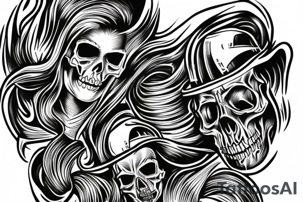 arm tattoo with bmw rastalion skulls tattoo idea