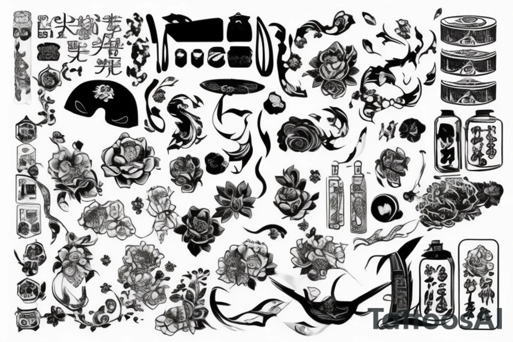 Самурай с мечом и в шлеме tattoo idea