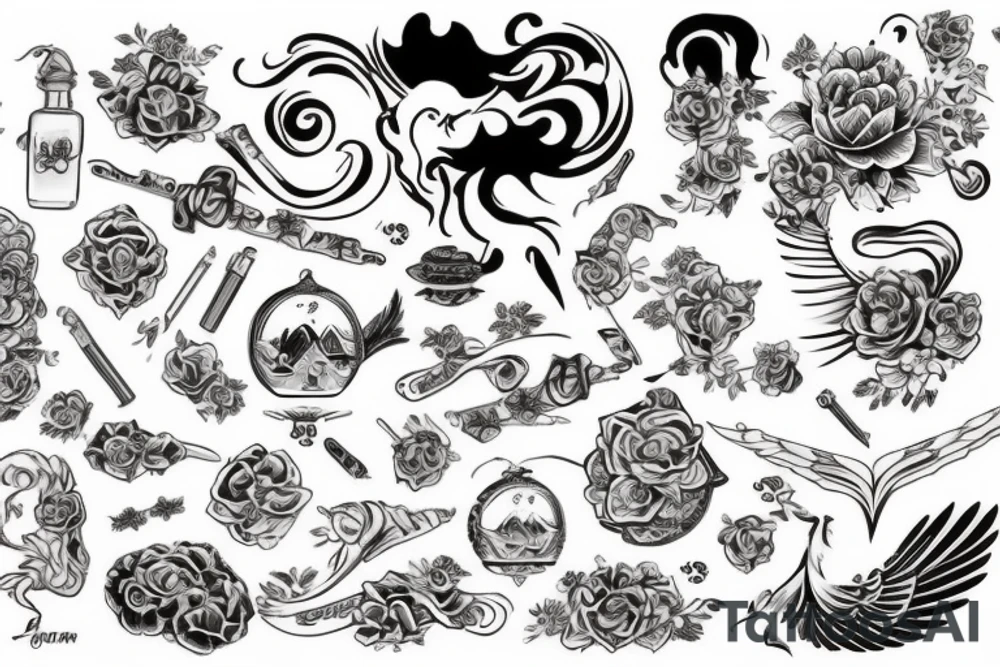 Самурай с мечом и в шлеме tattoo idea