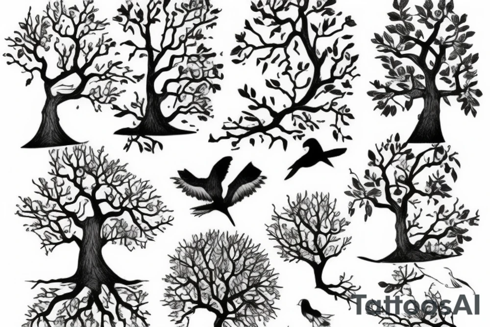Dove mountains tree tattoo idea