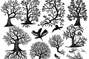Dove mountains tree tattoo idea