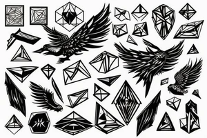 Geometric Fall Of Icarus tattoo idea