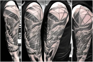 Geometric Fall Of Icarus tattoo idea