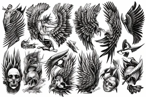 Geometric Fall Of Icarus tattoo idea