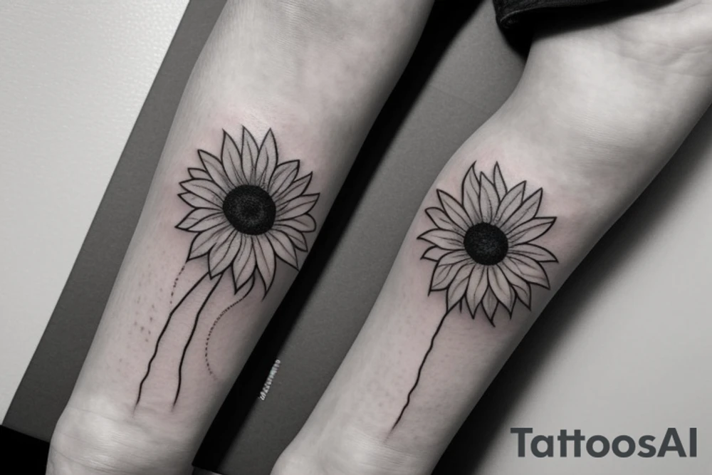 small minimalistic sunflower tattoo tattoo idea