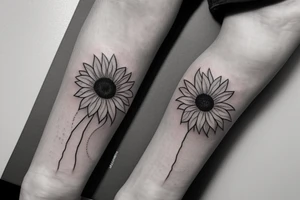 small minimalistic sunflower tattoo tattoo idea