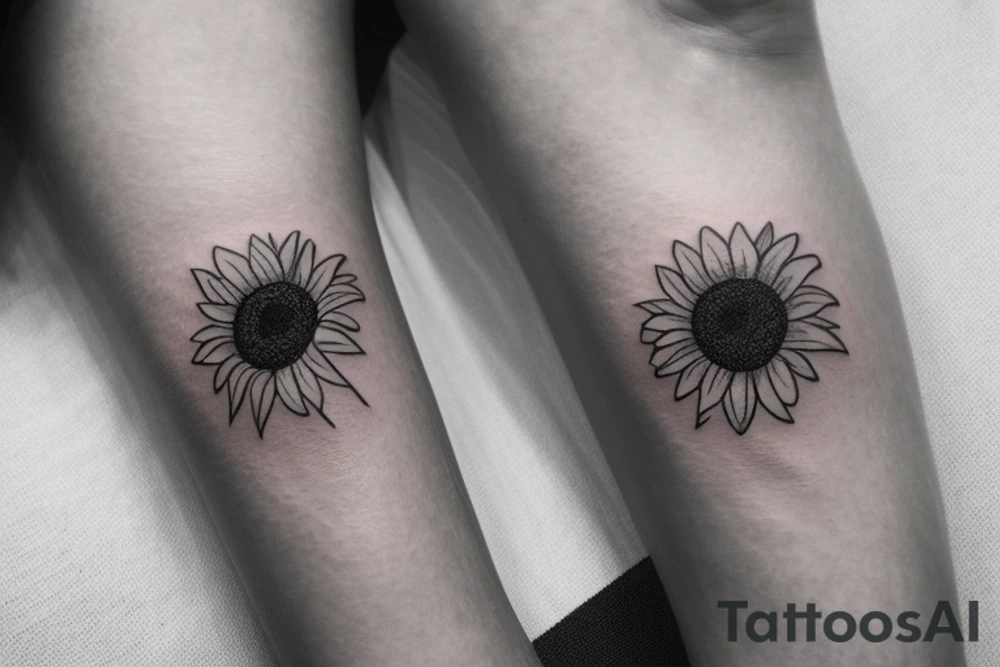 small minimalistic sunflower tattoo tattoo idea