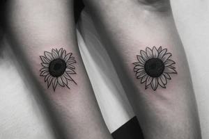 small minimalistic sunflower tattoo tattoo idea