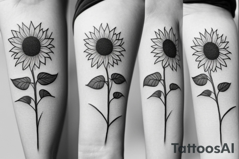 small minimalistic sunflower tattoo tattoo idea
