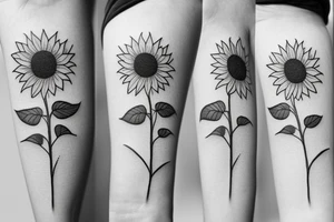 small minimalistic sunflower tattoo tattoo idea